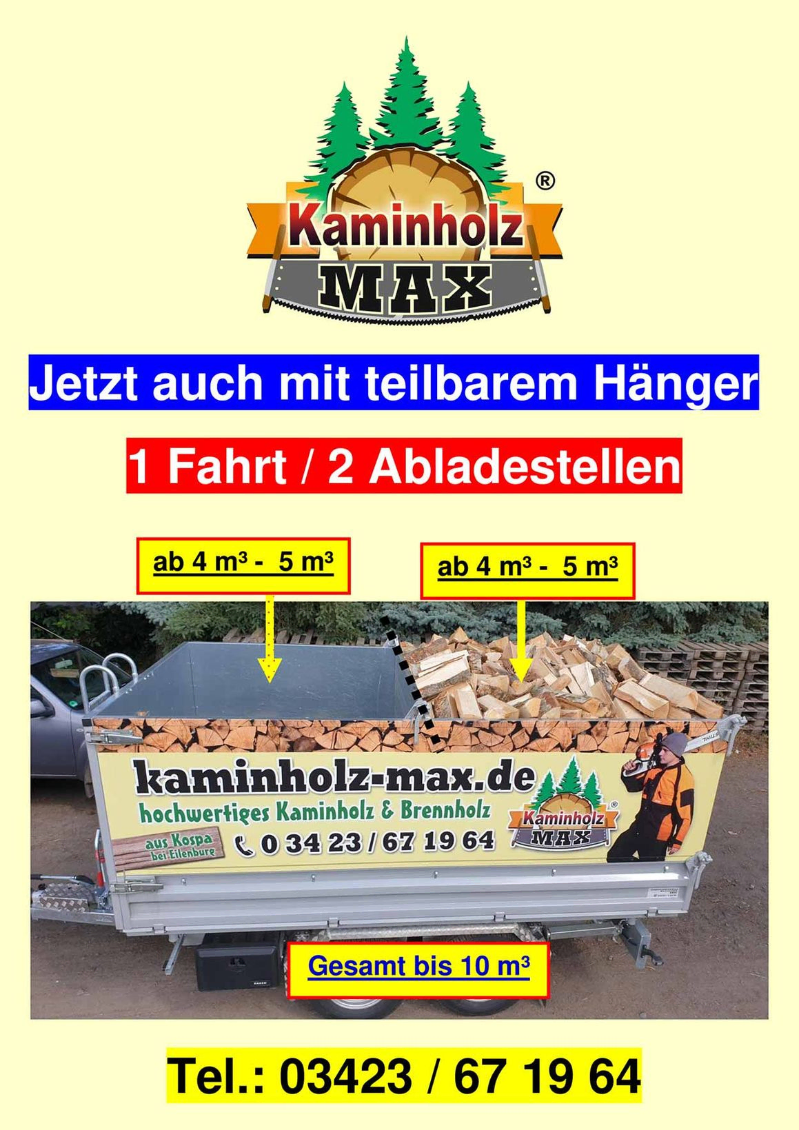 Liefermöglichkeiten Brennholz - Kaminholz Max®